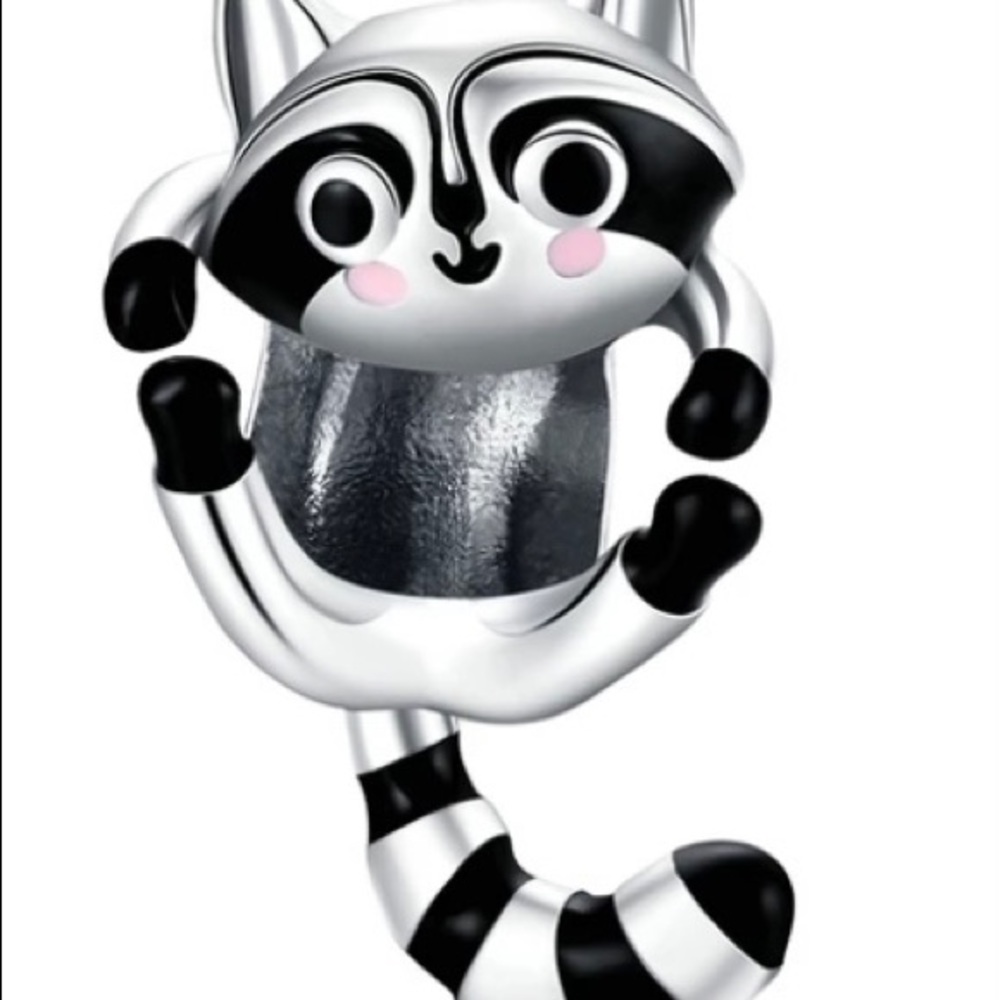 Sterling Silver Raccoon Trash Panda Charm